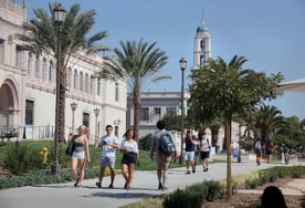 SOLES students walking on the university of san diego campus