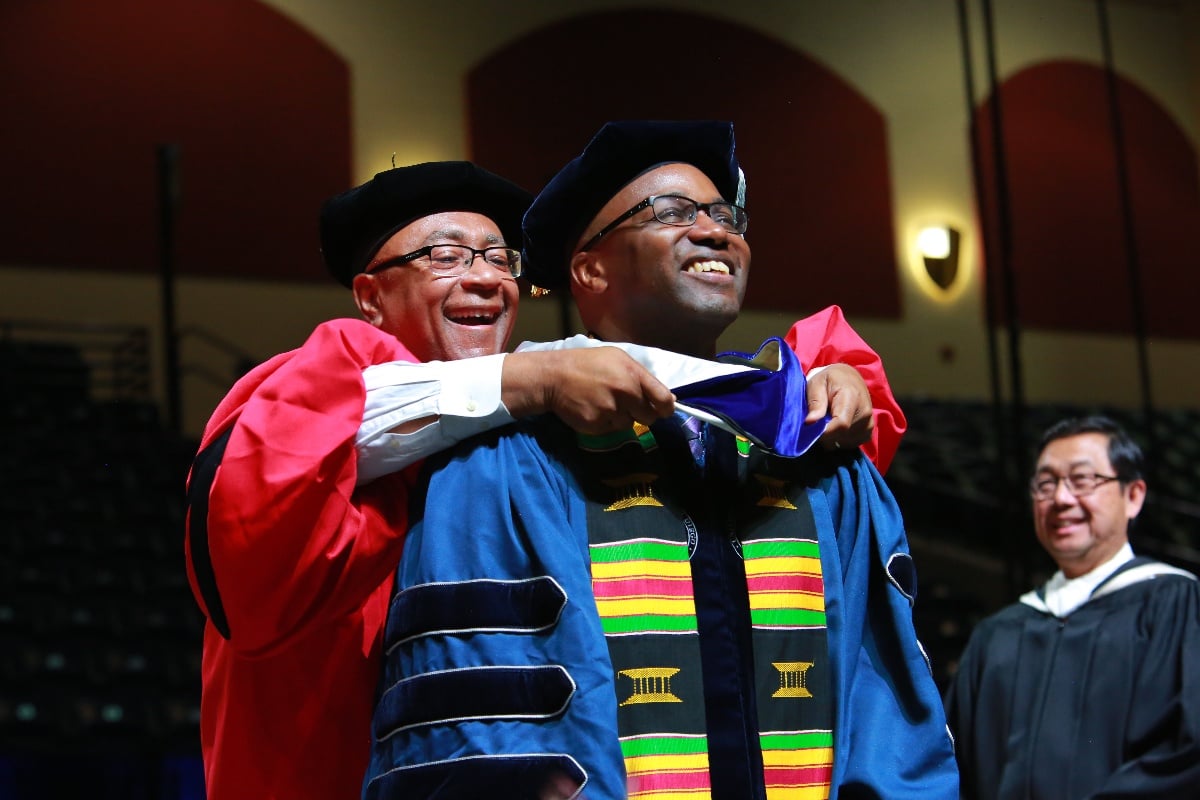 SOLES graduate receiving PhD in leadership studies degree